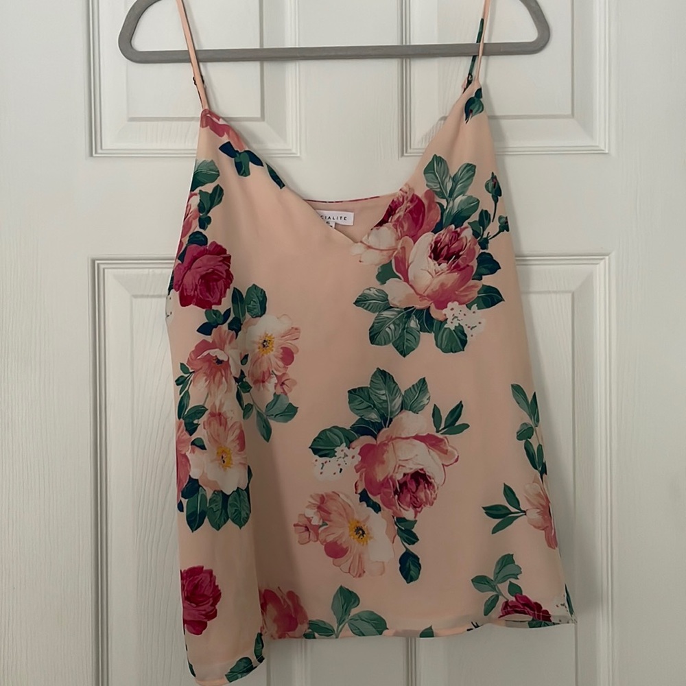Socialite floral chiffon tank